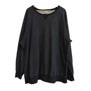 Ship John Men XXL Heather Charcoal Cotton Raglan Crewneck Sweatshirt Made in USA